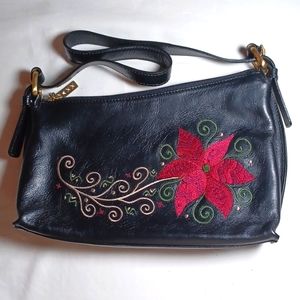 Vintage Maxx New York Black Floral Mini Handbag